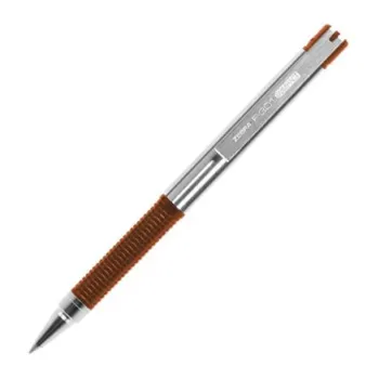 Bolígrafo Zebra - F-301 - Compac - Naranja - Punto Fino - Tinta Negra - Cuerpo de Acero Inoxidable - Caja con 12 Piezas - 705NJAFNC012