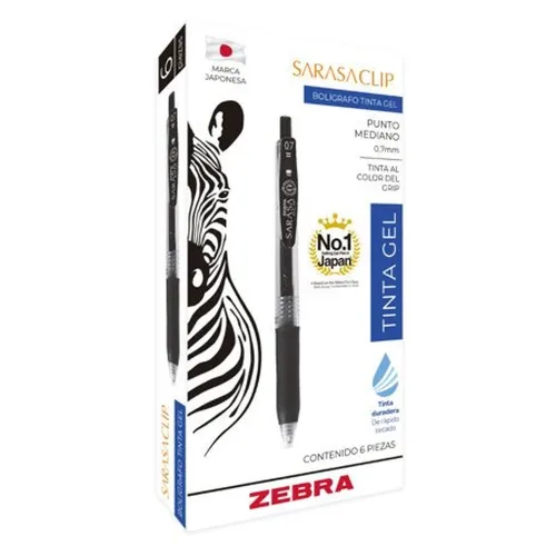 Boligrafo Zebra Sarasa Clip Rollerball - 0.7mm - Azul - 6 Piezas - 808AZLMDC006 Boligrafo Zebra Sarasa Clip Rollerball - 0.7mm - Azul - 6 Piezas - 808AZLMDC006