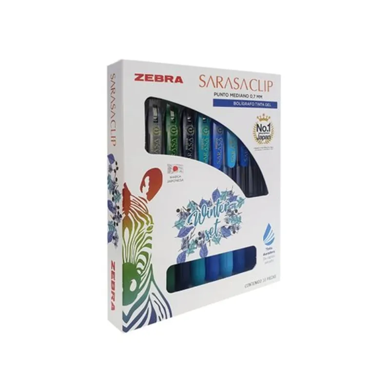 Bolígrafo Zebra Sarasa Clip - Mediano - 0.7mm - Gel - Colores Surtidos - 10 Piezas - 808STWMDE010