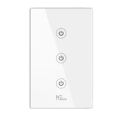 Apagador Inteligente ZKTeco NGS103 - 3 Botones Touch - Control Remoto Vía app - Compatible con Alexa y Asistente de Google - NG-S103