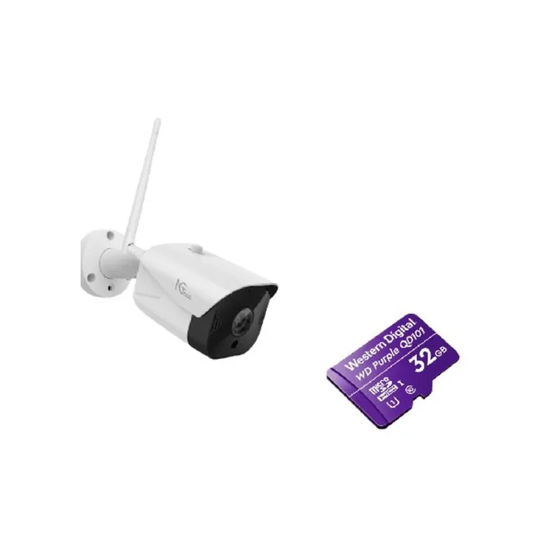 Cámara IP ZKTeco NGC401 - 2MP - Bala - Lente 3.6mm - IR 15M - Wi-Fi - Ethernet - Incluye Memoria Micro SDHC 32GB - NGTECO C401 WITH SD CARD