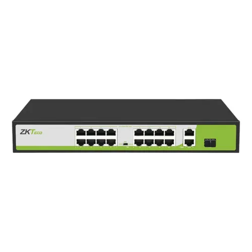 Switch ZKTeco PE162200C - 16 Puertos PoE - 2 Puertos RJ-45 - 1 Puerto SFP - PE162-200-C