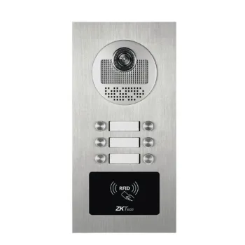 Videoportero Departamental ZKTeco VE06A01 - Cámara de 700VTL - Visión Nocturna - Apertura de Puerta con Tarjeta RFID - VE06-A01