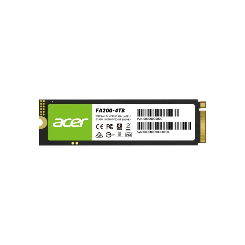 Unidad de Estado Sólido Acer FA200 - M.2 2280 - 4TB - PCI-E 4.0 - BL.9BWWA.150