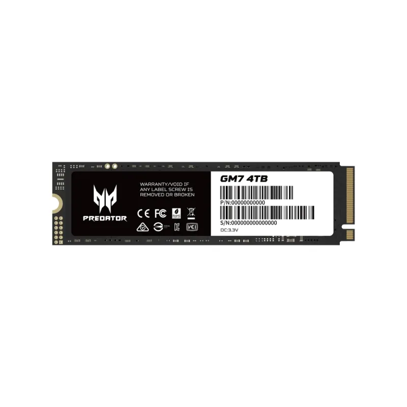 Unidad de Estado Sólido Acer Predator GM7 - M.2 2280 - 4TB - PCI-E 4.0 - BL.9BWWR.120