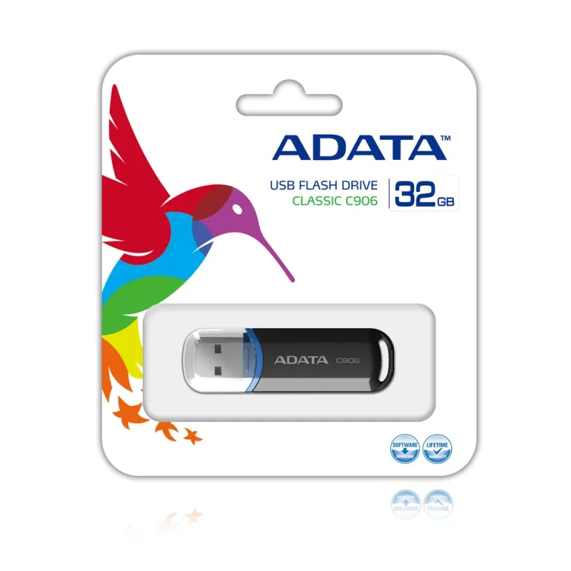 Memoria Usb Adata C906 32Gb Usb 2.0 Negro - AC906-32G-RBK