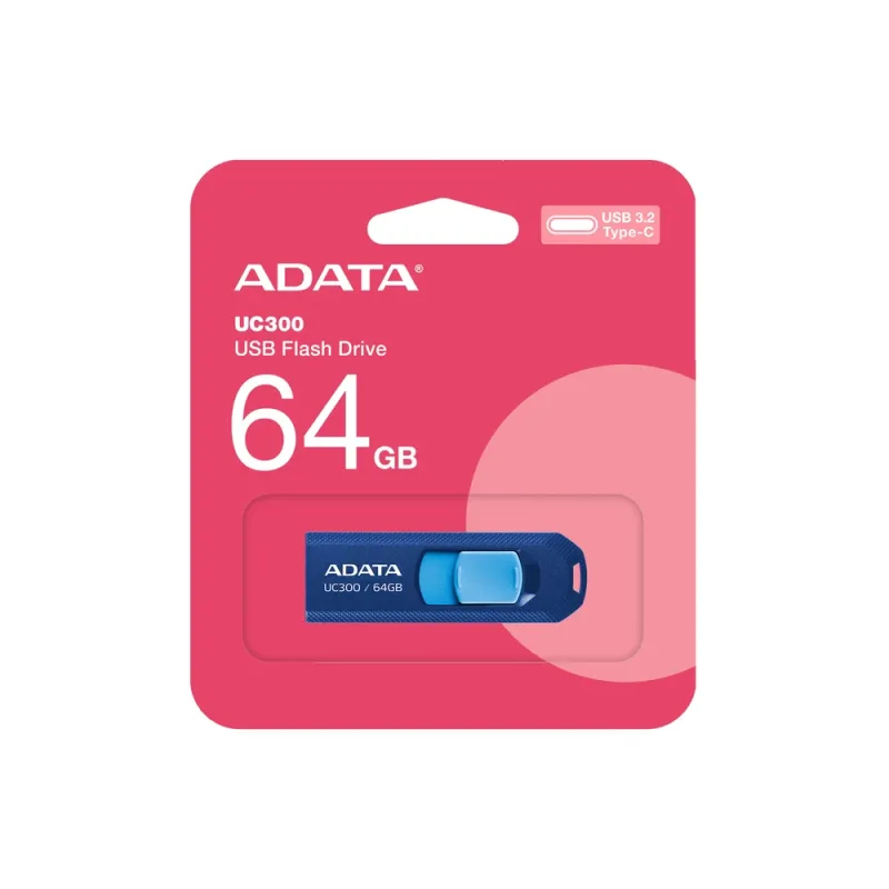Memoria USB ADATA UC300 - 64GB - USB-C - Azul - ACHO-UC300-64G-RNB/BU