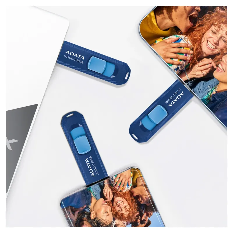 Memoria USB ADATA UC300 - 64GB - USB-C - Azul - ACHO-UC300-64G-RNB/BU