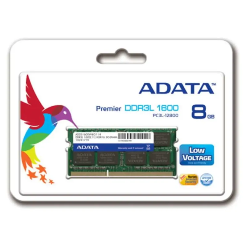 Memoria Ram Adata Ddr3L 8Gb 1600Mhz So Dimm Para Laptop - ADDS1600W8G11-S