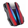 Disco Duro Externo ADATA HD770G - 2.5" - 1TB - USB 3.2 - Windows/Mac/Linux - RGB - Rojo - AHD770G-1TU32G1-CRD