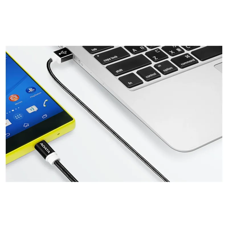 Cable USB ADATA AMUCAL-100CMK-CBK - 1m - USB A / Micro-USB B - Negro - AMUCAL-100CMK-CBK