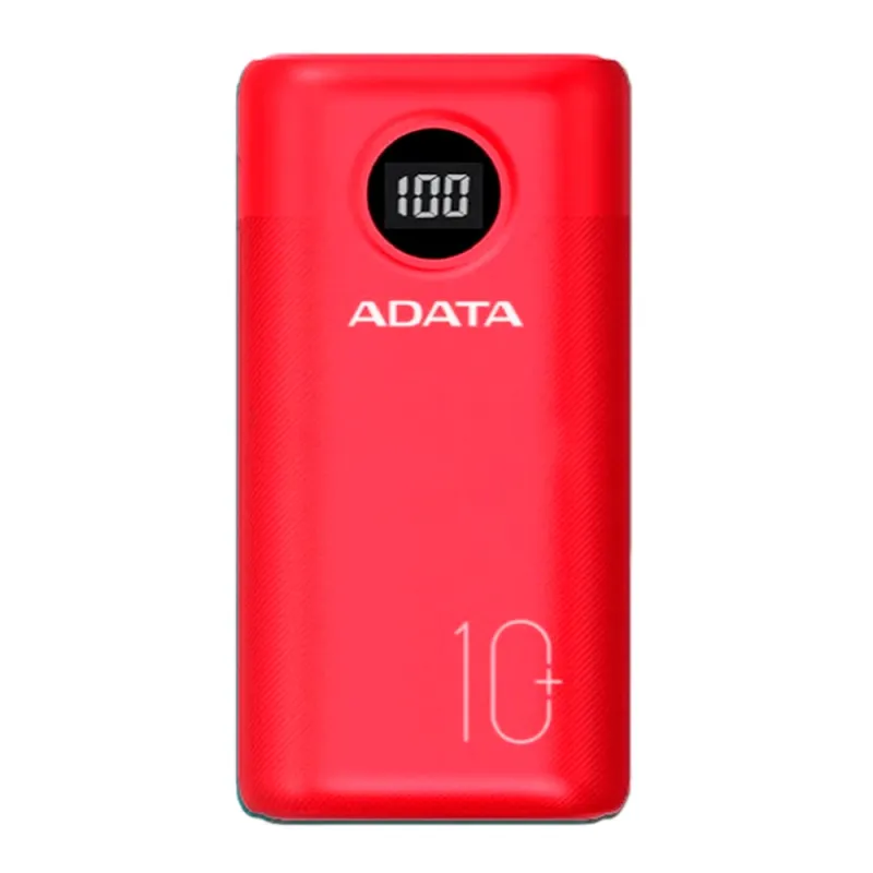 Power Bank ADATA P10000QCD - 10000 mAh - USB - Rojo - AP10000QCD-DGT-CRD