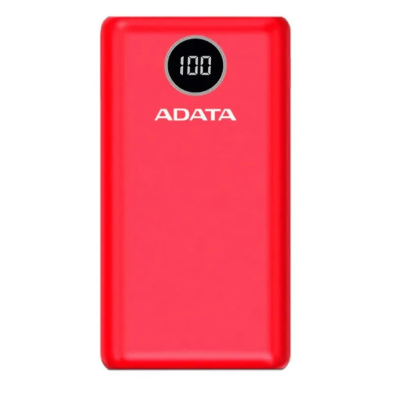 Power Bank ADATA P20000QCD - 20000 mAh - USB - Rojo - AP20000QCD-DGT-CRD