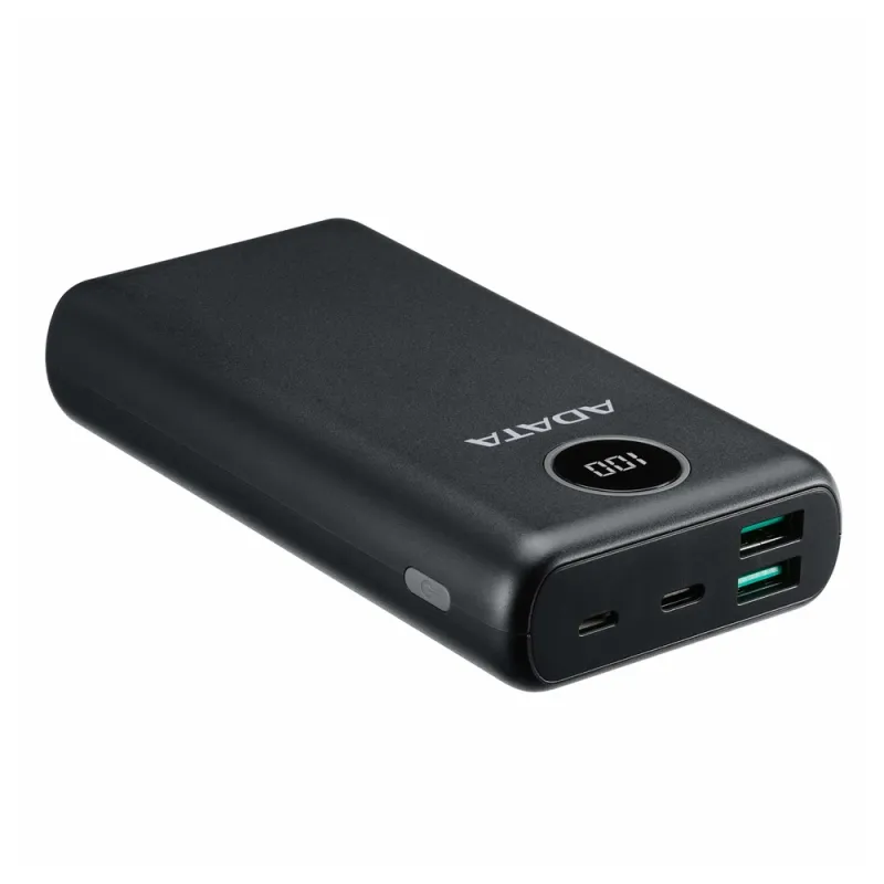 Power Bank ADATA P20000QCD - 20,000mAh - USB-A - USB-C - Negro - AP20000QCD-DGT-CBK