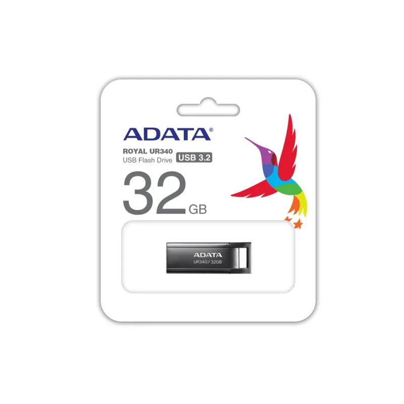 Memoria USB ADATA Royal UR340 - 32GB - USB 3.2 - Negro - AROY-UR340-32GBK