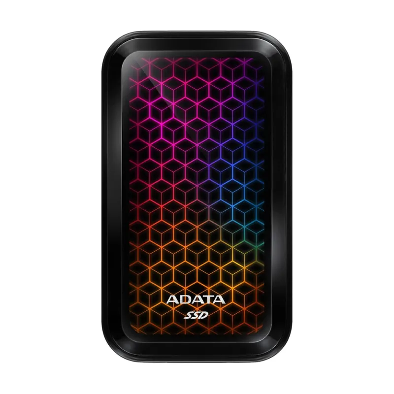 Unidad de Estado Sólido Externo ADATA SE770G - 512GB - USB-C 3.2 - RGB - ASE770G-512GU32G2-CBK