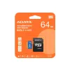 Memoria Microsdhc Adata Premier 64Gb Clase 10 Uhs I C/Adaptador - AUSDX64GUICL10A1-RA1