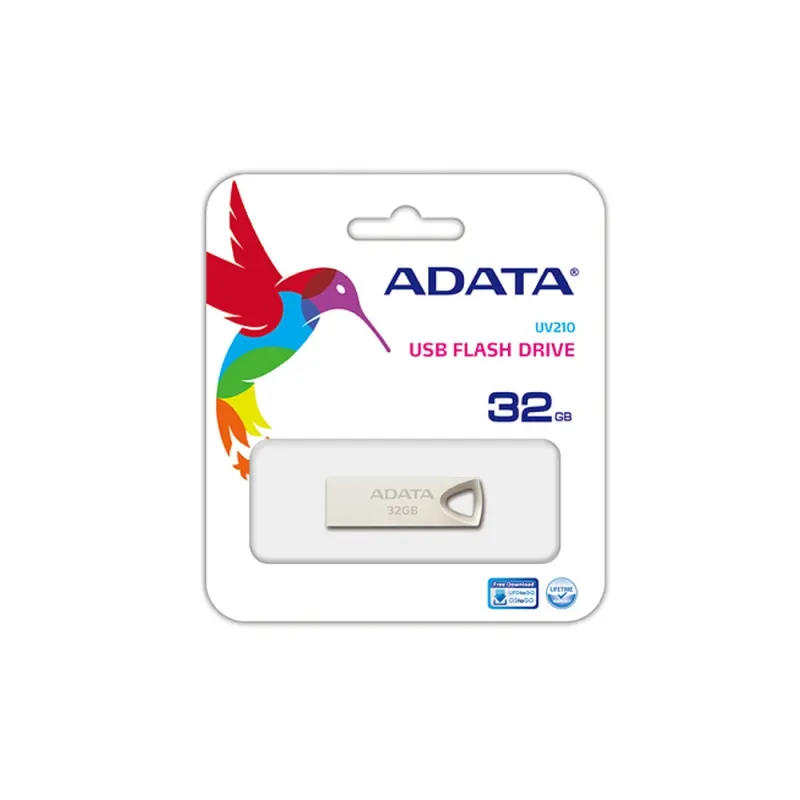 Memoria Usb Adata Uv210 32Gb Usb 2.0 Metálica - AUV210-32G-RGD