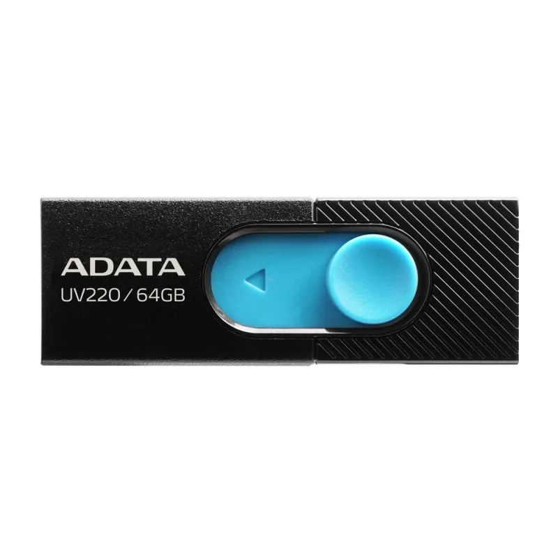 Memoria USB ADATA UV220 - 64GB - USB2.0 - Negro/Azul - AUV220-64G-RBKBL