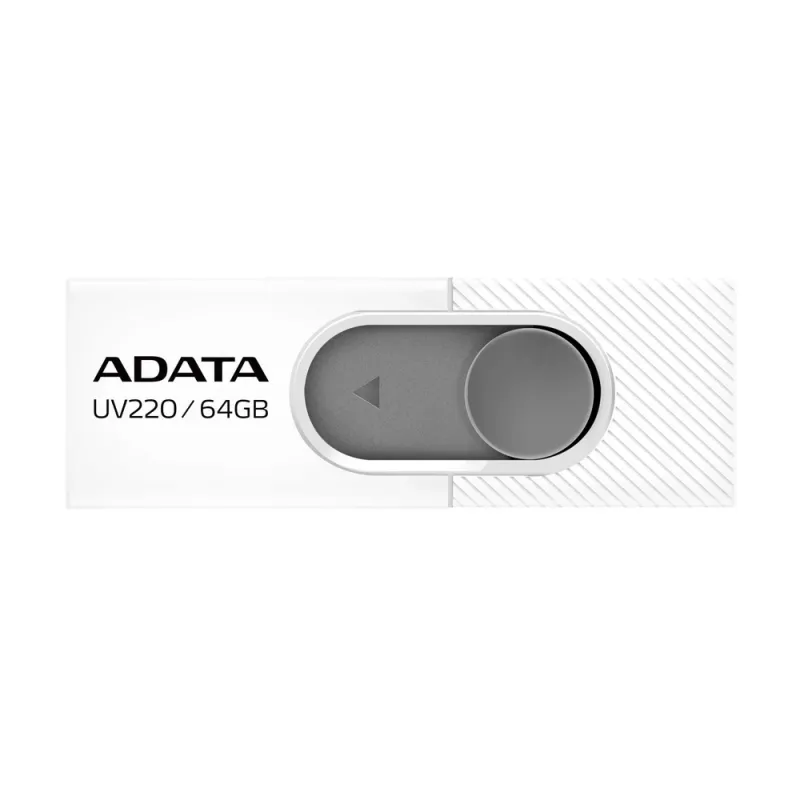 Memoria USB ADATA UV220 - 64GB - USB 2.0 - Blanco/Gris - AUV220-64G-RWHGY