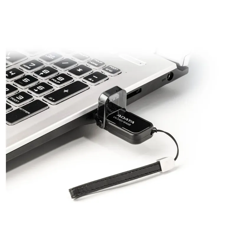 Memoria USB ADATA UV240 - 64GB - USB 2.0 - Negro - AUV240-64G-RBK