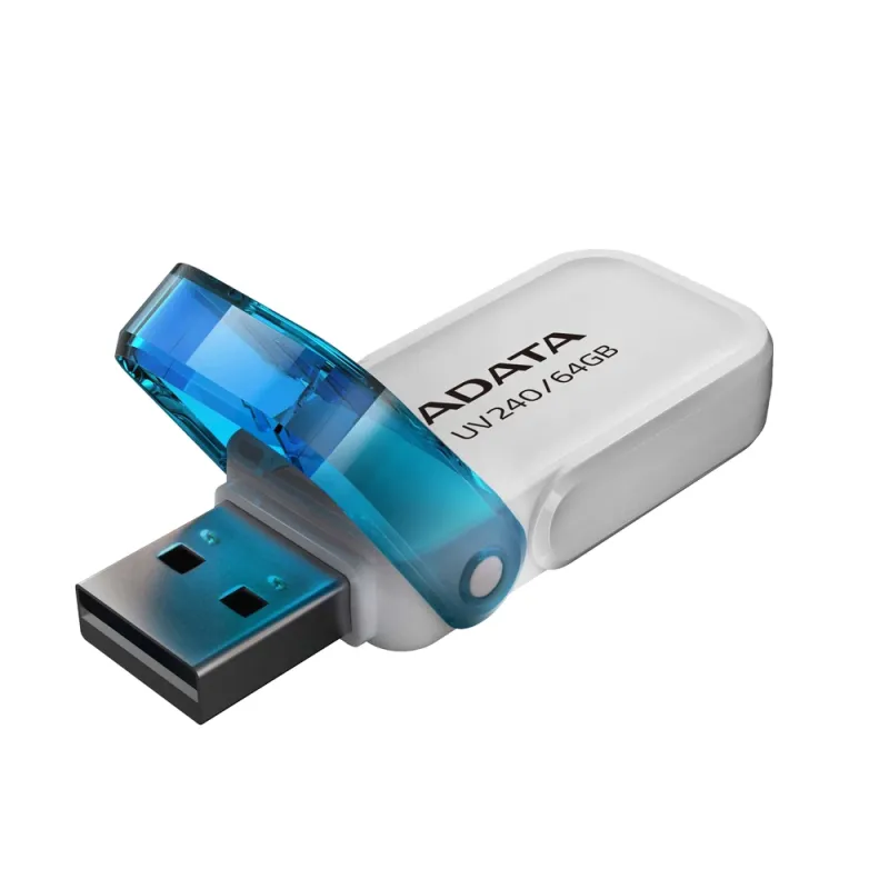 Memoria USB ADATA UV240 - 64GB - USB 2.0 - Blanco - AUV240-64G-RWH