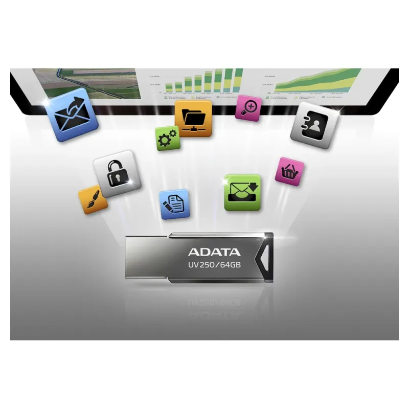 Memoria Usb Adata Uv250 16Gb Usb 2.0 Plata - AUV250-16G-RBK