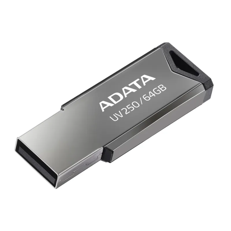 Memoria USB ADATA UV250 - 64GB - USB 2.0 - Plata - AUV250-64G-RBK