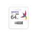 Memoria USB ADATA UV250 - 64GB - USB 2.0 - Plata - AUV250-64G-RBK