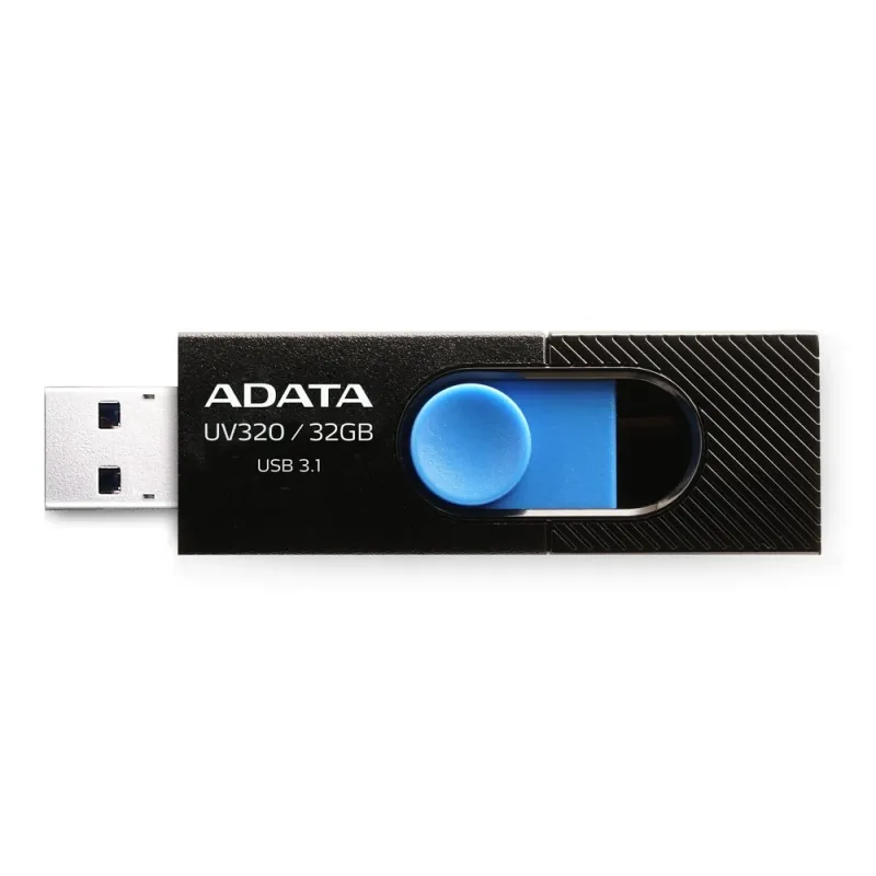 Memoria USB ADATA UV320 - 32GB - USB 3.1 - Negro/Azul - AUV320-32G-RBKBL
