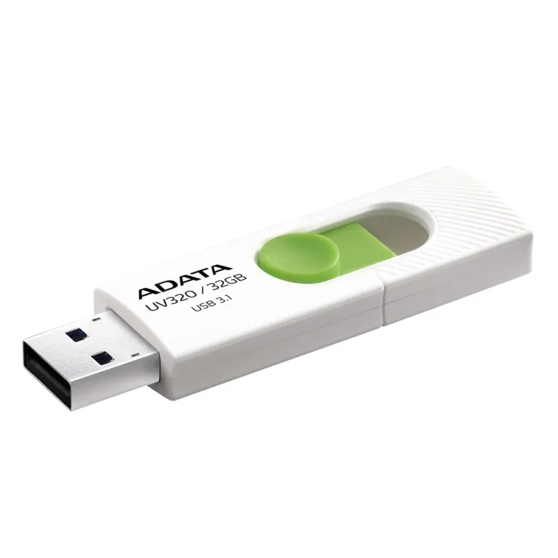 Memoria USB ADATA UV320 - 32GB - USB 3.1 - Blanco/verde - AUV320-32G-RWHGN