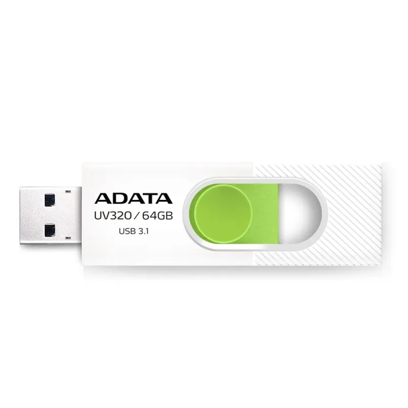 Memoria Usb Adata Uv320 64Gb Usb 3.2 Blanco/Verde - AUV320-64G-RWHGN