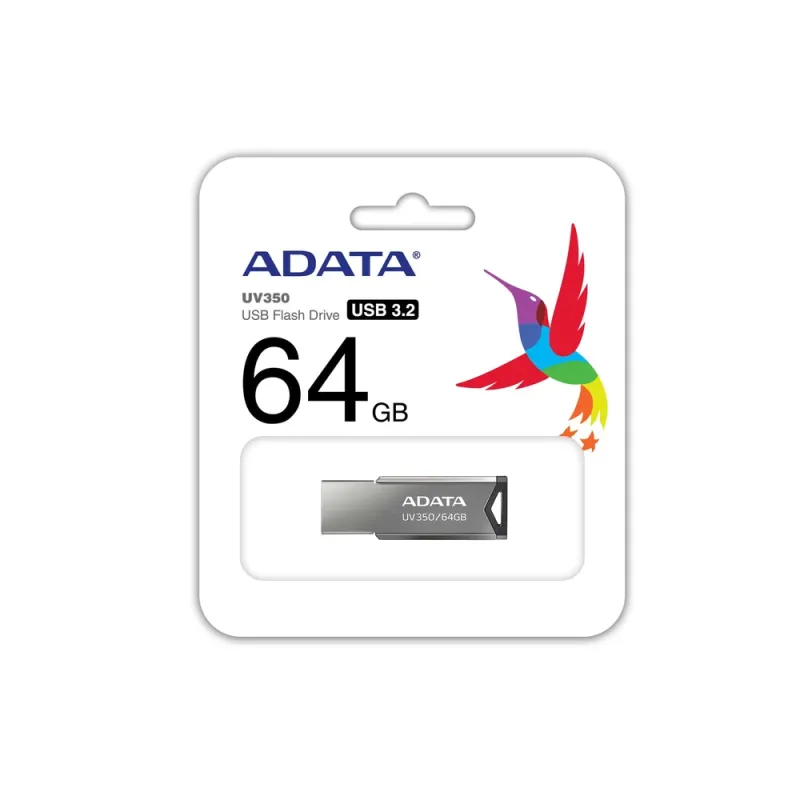 Unidad Flash Usb 3.0 Adata Auv350 De 64Gb. Color Gris. - AUV350-64G-RBK