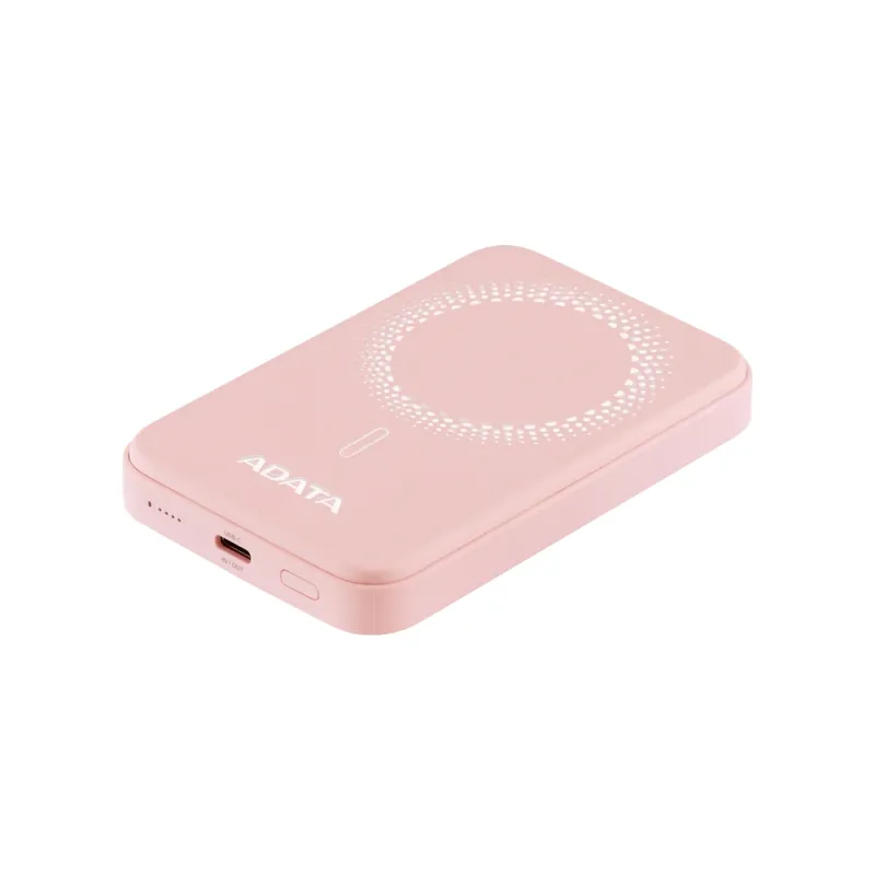 Cargador Inalámbrico ADATA R050 - 5000 mAh - MagSafe - USB-C - Rosa - PR050-11PK
