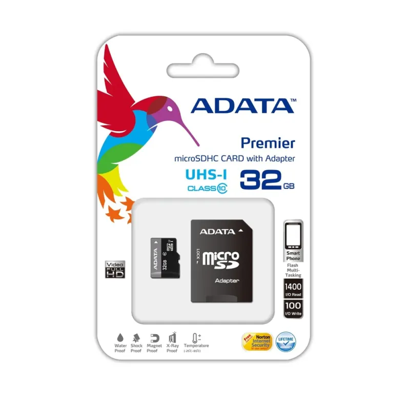 Tarjeta de Memoria ADATA Premier MicroSDHC UHS-I U1 Clase 10 32GB - SDUHS10/32G