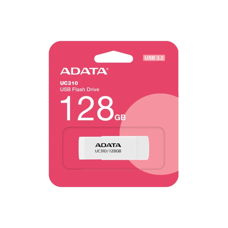 Memoria USB ADATA UC310 - 128GB - USB 3.2 - Blanco - UC310-128G-RWH