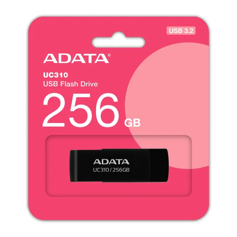 Memoria USB ADATA UC310 - 256GB - USB 3.2 - Negro - UC310-256G-RBK