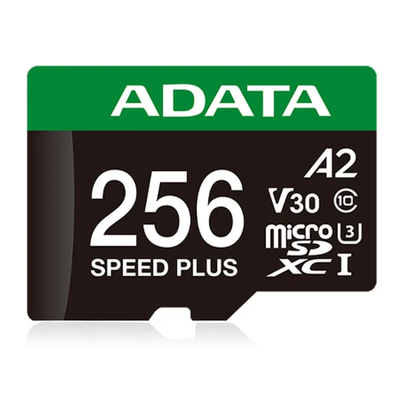 Memoria MicroSDXC ADATA Speed Plus - 256GB - Clase 10 - C/Adaptador - UD256GUI3V30A2SP-RA1