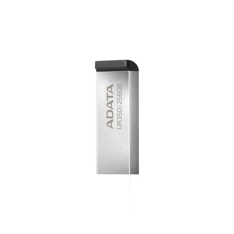 Memoria USB ADATA UR350 - 256GB - USB 3.2 Gen 1 (Retrocompatible 3.0 y 2.0) - Diseño Elegante sin Tapa - Color Metálico Negro - UR350-256G-RSR/BK