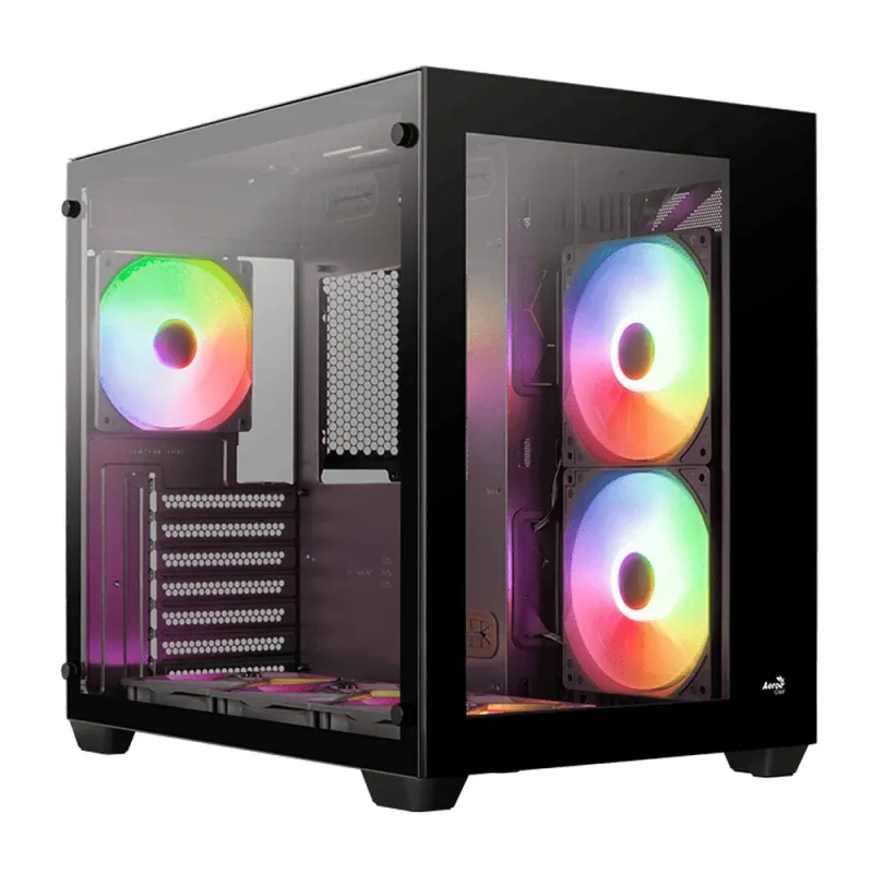 Gabinete Gamer AeroCool Dryft V2 - Media Torre - ATX/Micro ATX/Mini-ITX - Panel Lateral - DRYFT-G-BK-V2