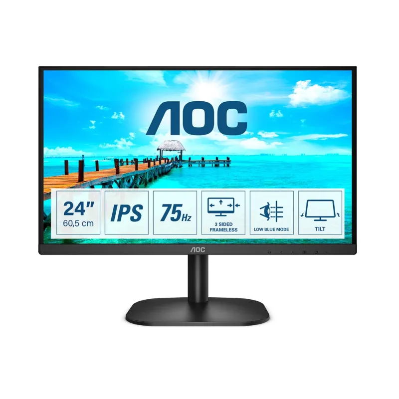 Aoc B2 24B2Xh Monitor De Computadora 60.5 Cm (23.8") 1920 X 1080 Pixeles Full Hd Led Negro - 24B2XH