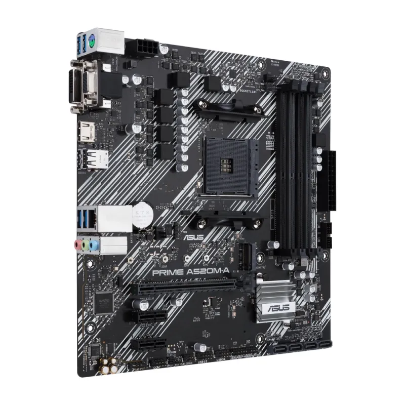 Tarjeta Madre ASUS PRIME A520M-A II/CSM - Socket AM4 - 4xDDR4 - 2133/3200/4800(OC) MHz - HDMI - VGA - DisplayPort - USB 2.0/3.2 - Micro ATX - PRIME A520M-A II/CSM