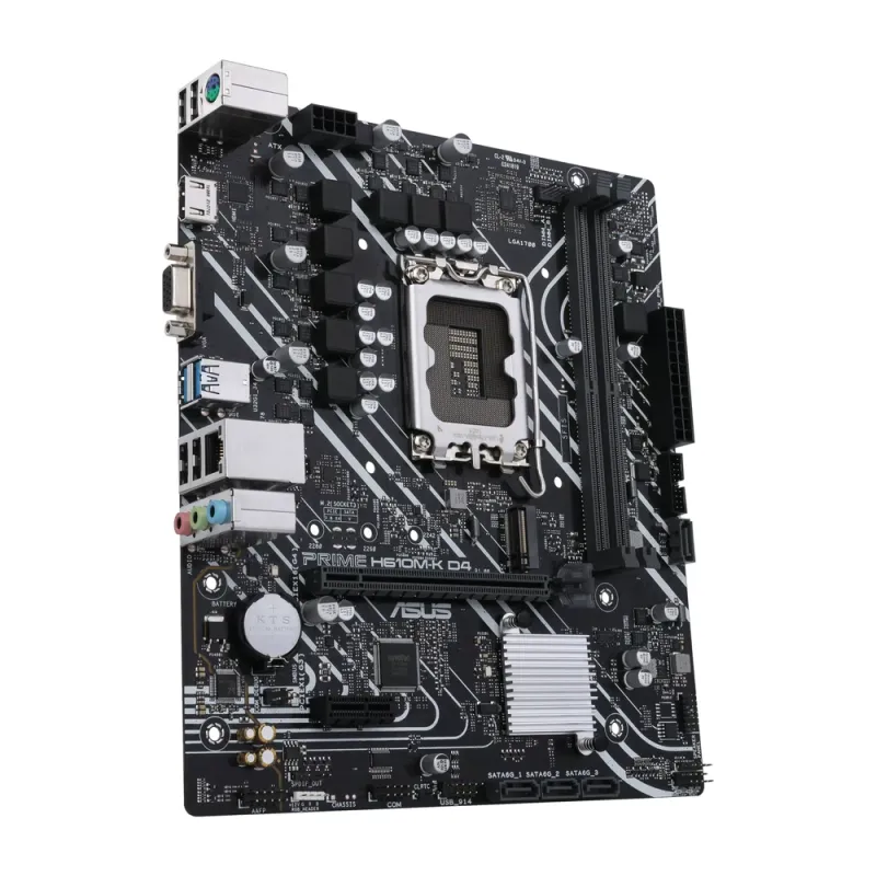 Tarjeta Madre ASUS PRIME H610M-K D4 - Socket 1700 - 2xDDR4 - 2133/2800/3200MHz - HDMI - VGA - USB 2.0/3.2 - Micro ATX - PRIME H610M-K D4