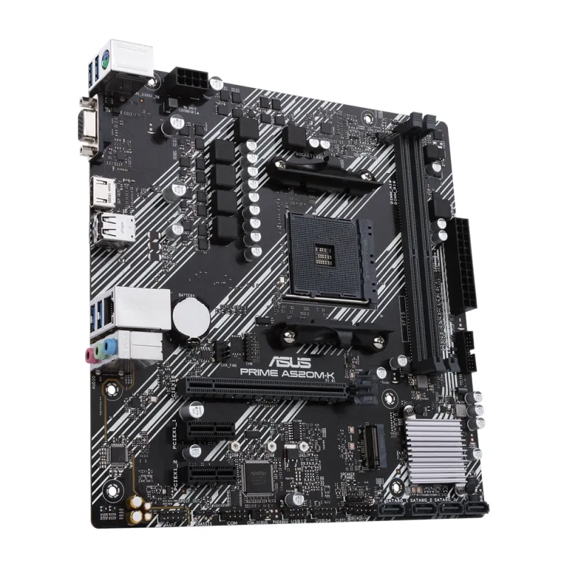Tarjeta Madre Asus Prime A520M K Socket Am4 2X Ddr4 2133/3200/4600(O.C) Mhz Hdmi Vga M.2 Usb 2.0/3.2 Micro Atx - PRIME A520M-K