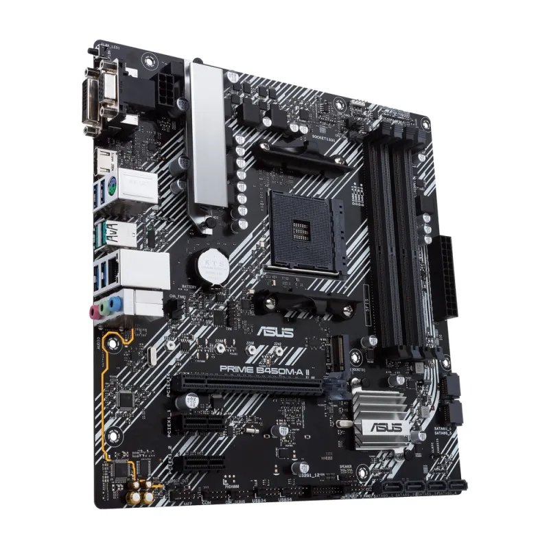 Tarjeta Madre ASUS PRIME B450M-A II/CSM - Socket AM4 - 4xDDR4 - 2133/4400(OC) MHz - HDMI - VGA - USB 2.0/3.2 - Micro ATX - PRIME B450M-A II/CSM