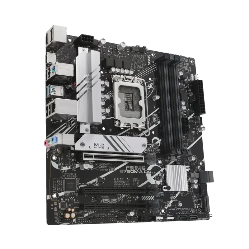 Tarjeta Madre ASUS PRIME B760M-A D4 - Socket LGA 1700 - DDR4 - 2133/3600/5333 MHz - HDMI - DisplayPort - Micro ATX - PRIME B760M-A D4