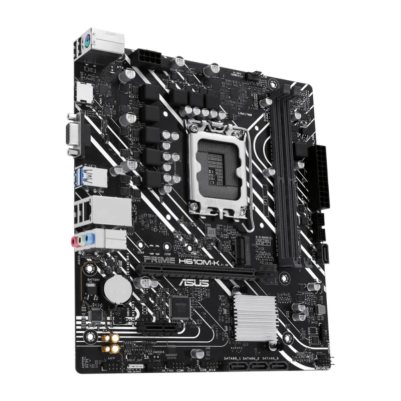 Tarjeta Madre ASUS PRIME H610M-K - Socket 1700 - 2x DDR5 - 4800/5200/5600MHz - HDMI - VGA - USB 2.0/3.2 - Micro ATX - PRIME H610M-K