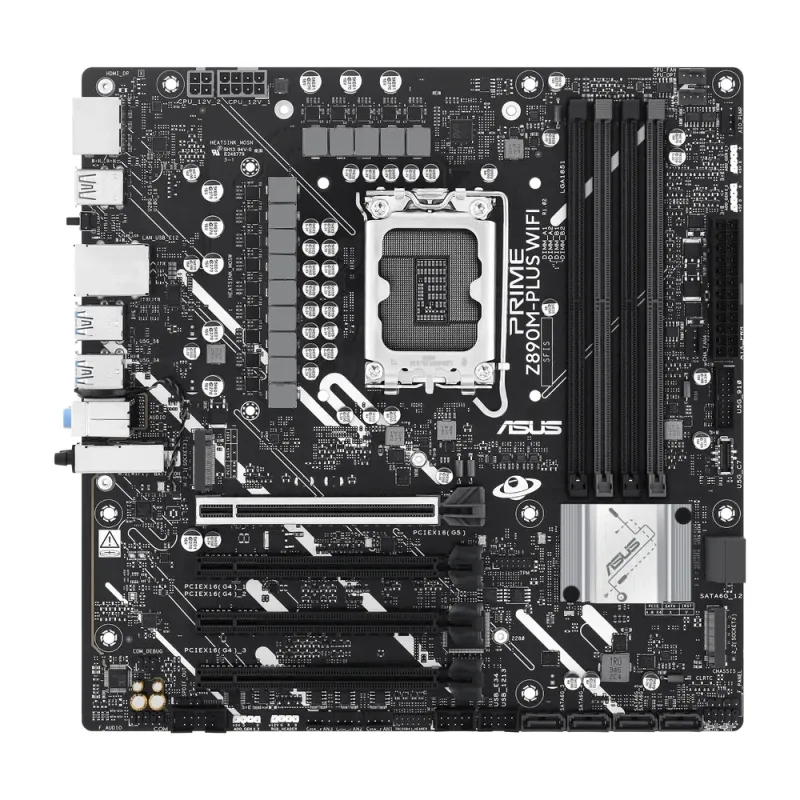 Tarjeta Madre ASUS PRIME Z890M-PLUS WIFI - LGA 1851 - 4x DDR5 - USB - HDMI - DisplayPort - Micro ATX - PRIME Z890M-PLUS WIFI