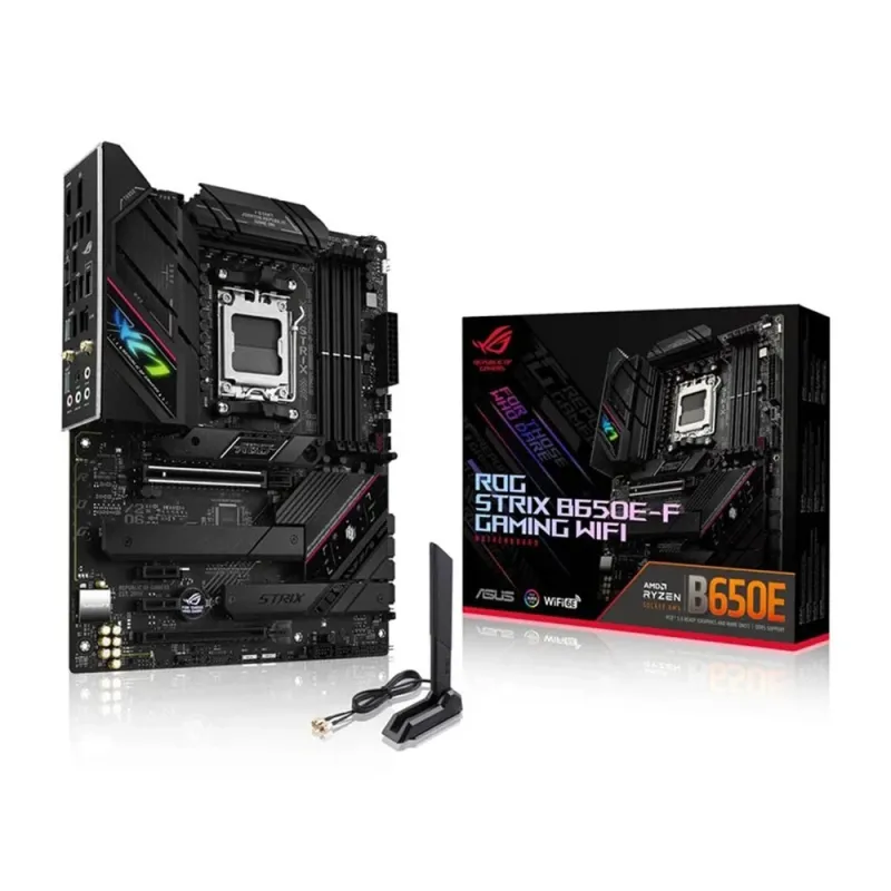 Tarjeta Madre ASUS ROG STRIX B650E-F GAMING WIFI - Socket AM5 - 4x DDR5 - 4800/5200/6400+(OC) MHz - HDMI - DisplayPort - USB 2.0/3.2 - ATX - ROG STRIX B650E-F GAMING WIFI