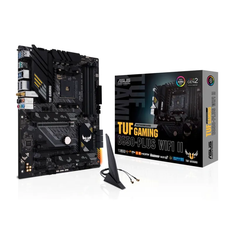 Tarjeta Madre ASUS TUF GAMING B550-PLUS WIFI II - Socket AM4 - 4xDDR4 - 2133/3200/4866(OC) MHz - HDMI - DisplayPort - USB 2.0/3.2 - ATX - TUF GAMING B550-PLUS WIFI II